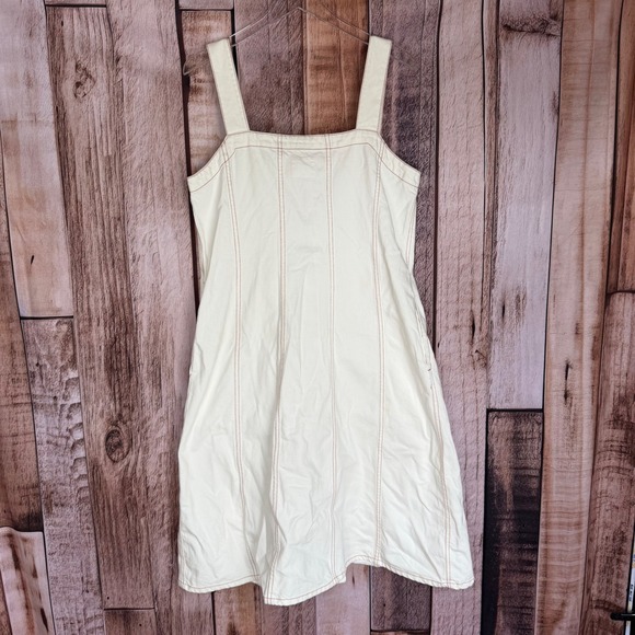 Kowtow Dress Panel Sustainable Organic Denim Ecru Minimal Ethical Capsule Xl Nwt — image 7 of 8